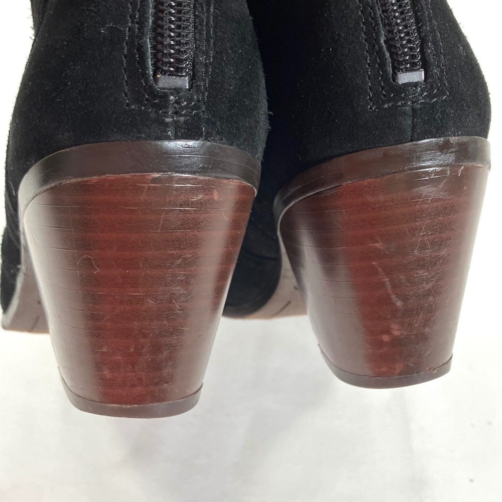Sam Edelman Ankle Boots Black Suede Western Block Heel Zip Booties Womens Sz 7.5 - Picture 10 of 10